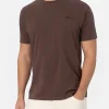Man brown heavy cotton t-shirt Arnott with St. Barth embroidery
