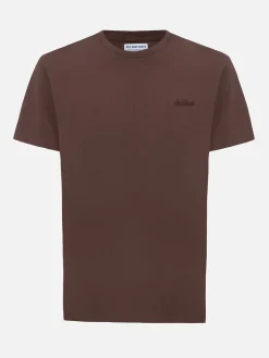 Man brown heavy cotton t-shirt Arnott with St. Barth embroidery