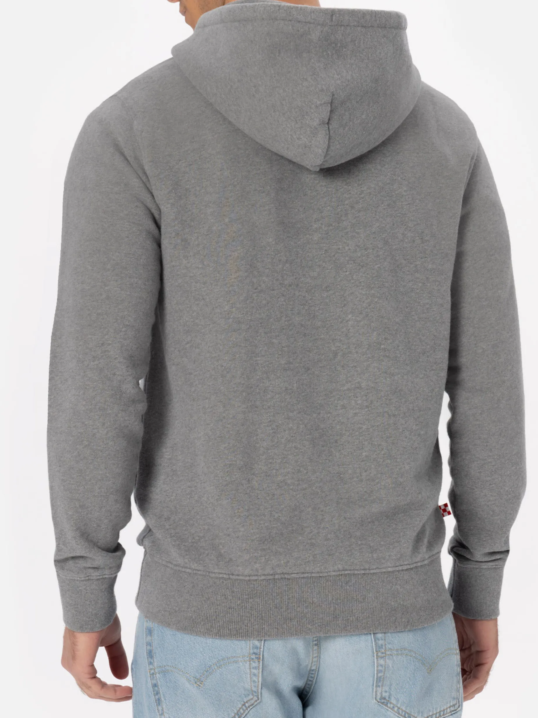Man mélange grey sweatshirt Tribeca with St. Barth embroidery