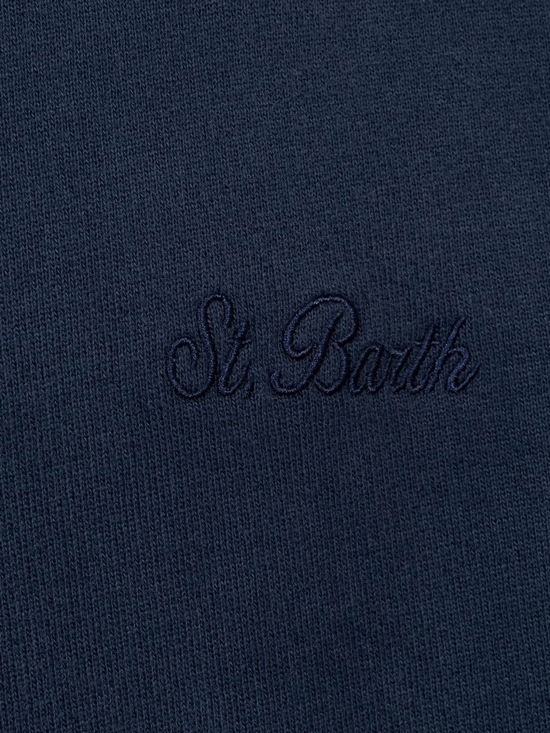 Man navy blue sweatshirt Tribeca with St. Barth embroidery