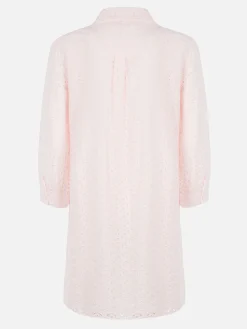 Mini abito camicia rosa Sangallo da donna