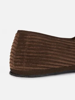 Mocassini pantofola da donna in velluto a coste | MY CHALOM SPECIAL EDITION