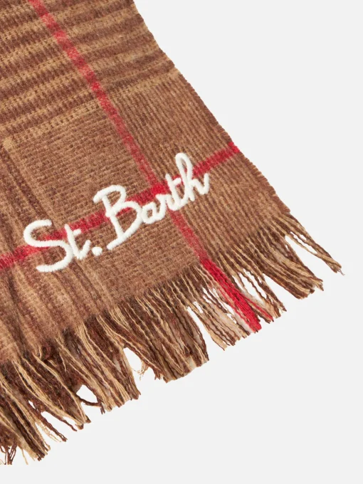 Morbida sciarpa in lana con fantasia Principe di Galles