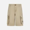 Pantaloncini cargo da bambino in cotone beige