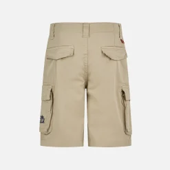 Pantaloncini cargo da bambino in cotone beige