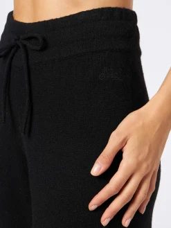 Pantalone a palazzo nero in maglia