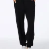 Pantaloni jogger neri da donna in maglia