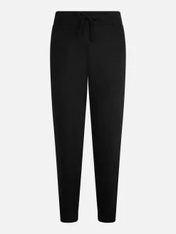 Pantaloni jogger neri da donna in maglia