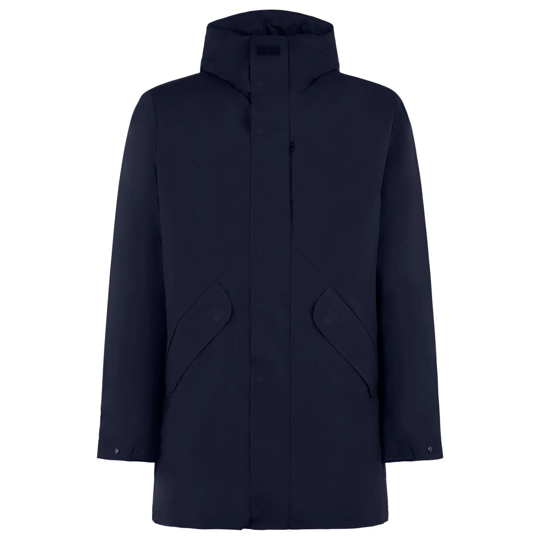 Parka da uomo Voyager blu con cappuccio e fodera in sherpa