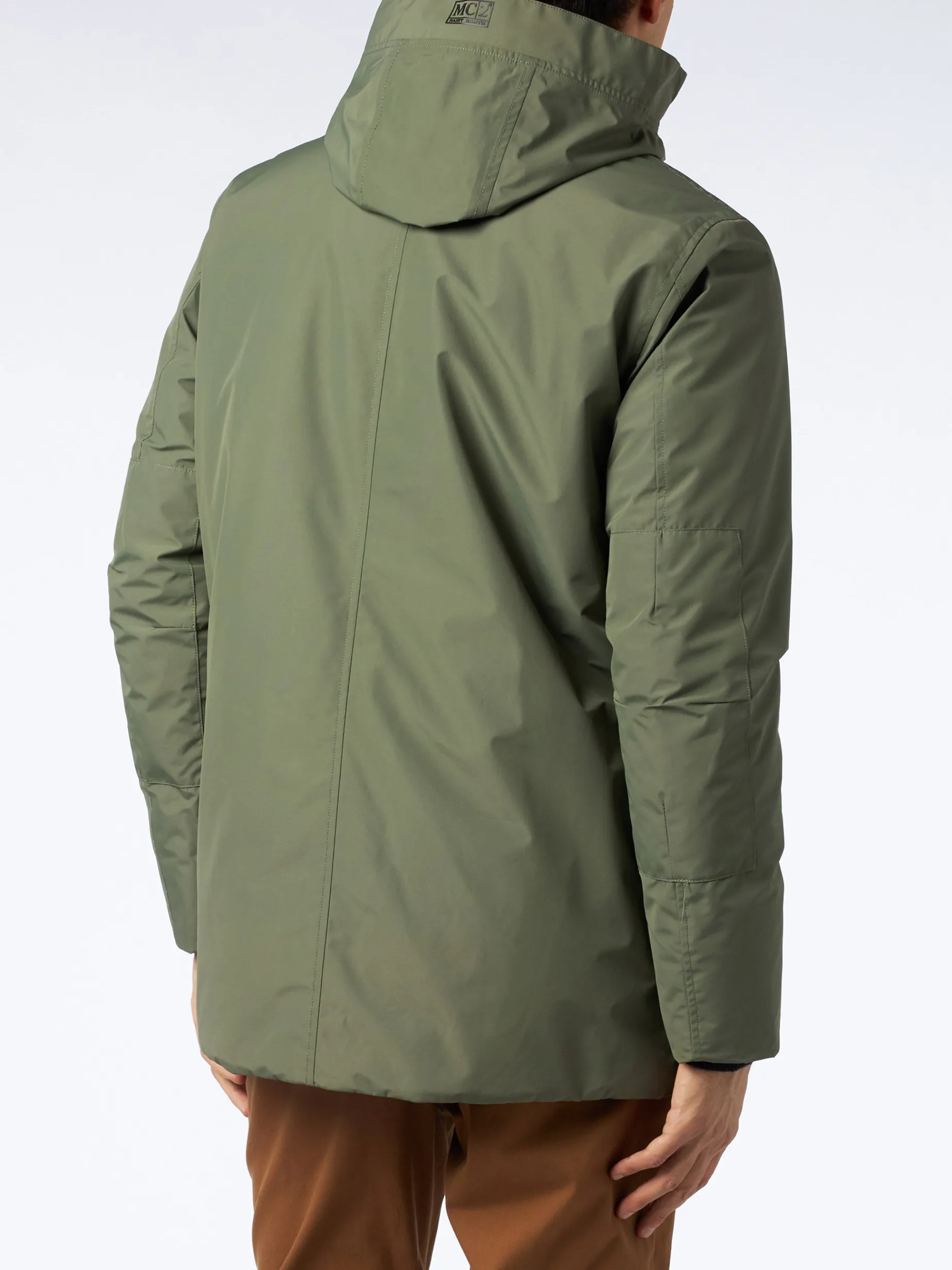 Parka da uomo Voyager verde militare con cappuccio