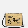 Pochette Parisienne in paglia con ricamo Los Angeles