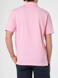 Polo da uomo in jersey di cotone rosa Brighton