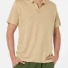 Polo da uomo in lino beige Fraser