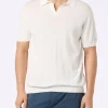Polo da uomo in maglia Sloan color panna