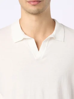 Polo da uomo in maglia Sloan color panna