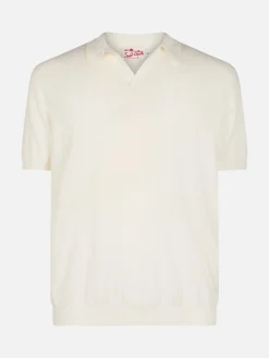 Polo da uomo in maglia Sloan color panna