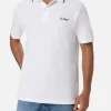 Polo da uomo in piquet di cotone bianco Beverly Hills