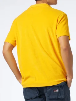 Polo da uomo in spugna gialla