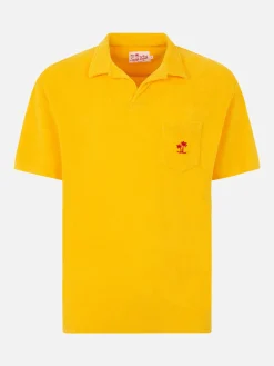 Polo da uomo in spugna gialla