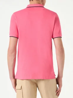 Polo da uomo piquet rosa fluo