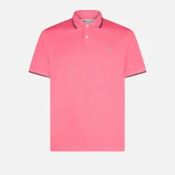 Polo da uomo piquet rosa fluo