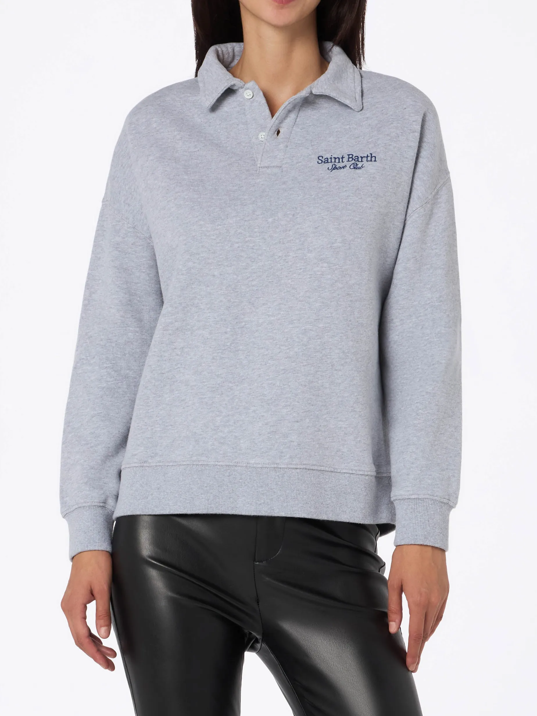 Polo grigia da donna Berenice con St Barth sport club