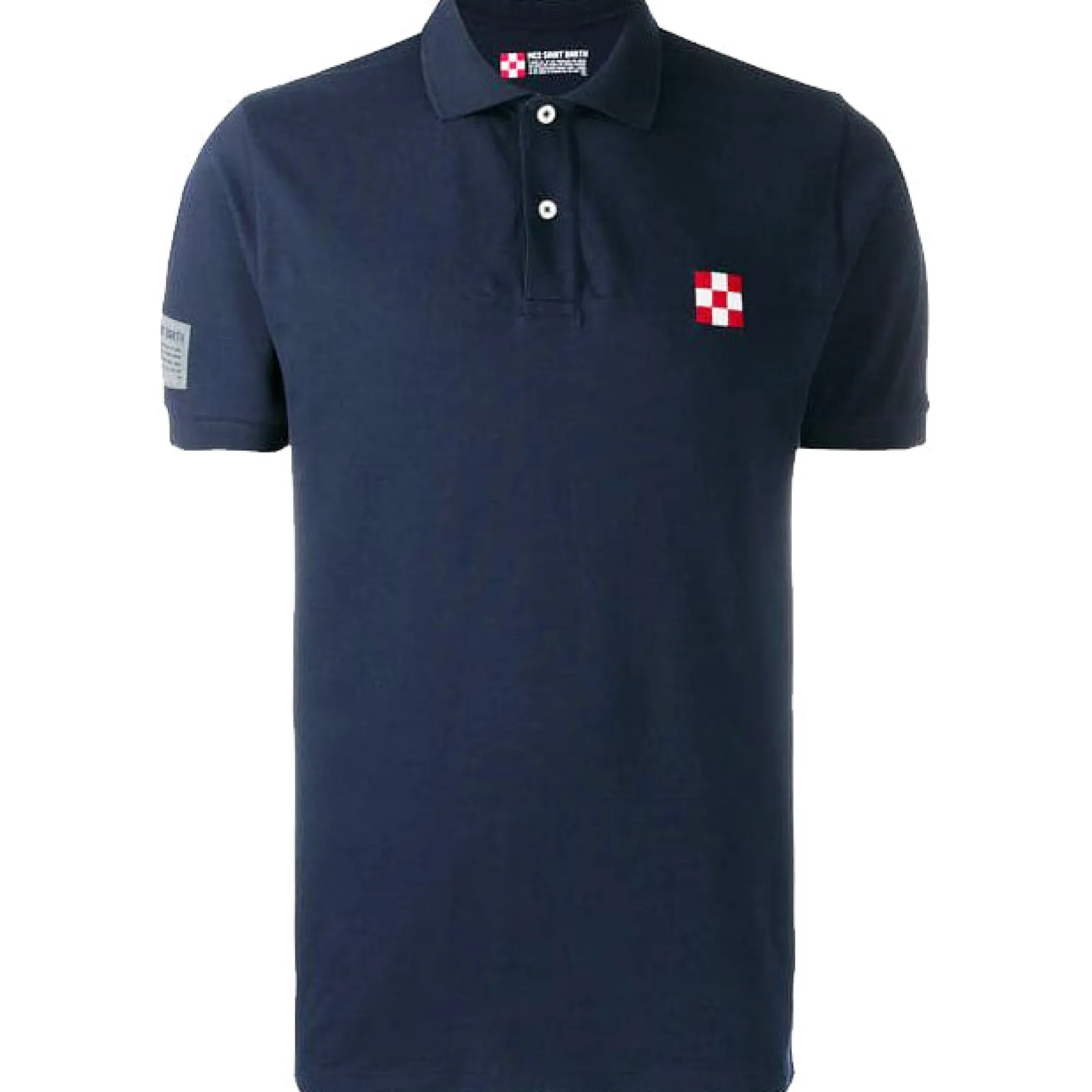 Polo piquet blu con logo St. Barth check