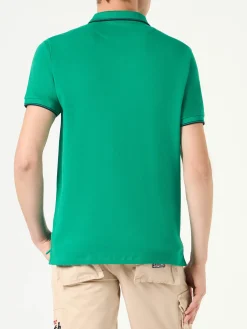 Polo piquet verde con logo St. Barth