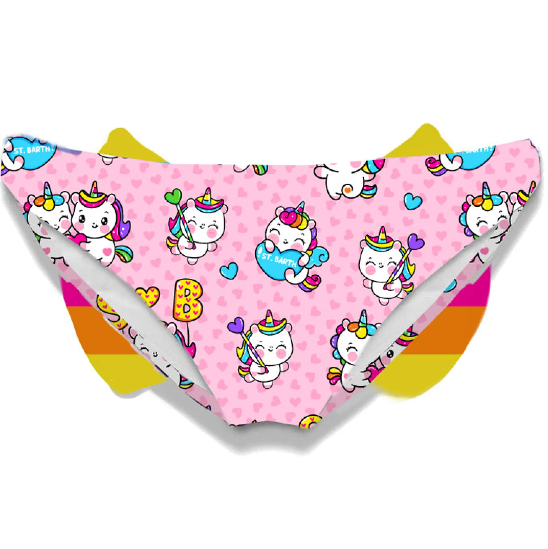 Slip da bagno da bambina con stampa unicorno