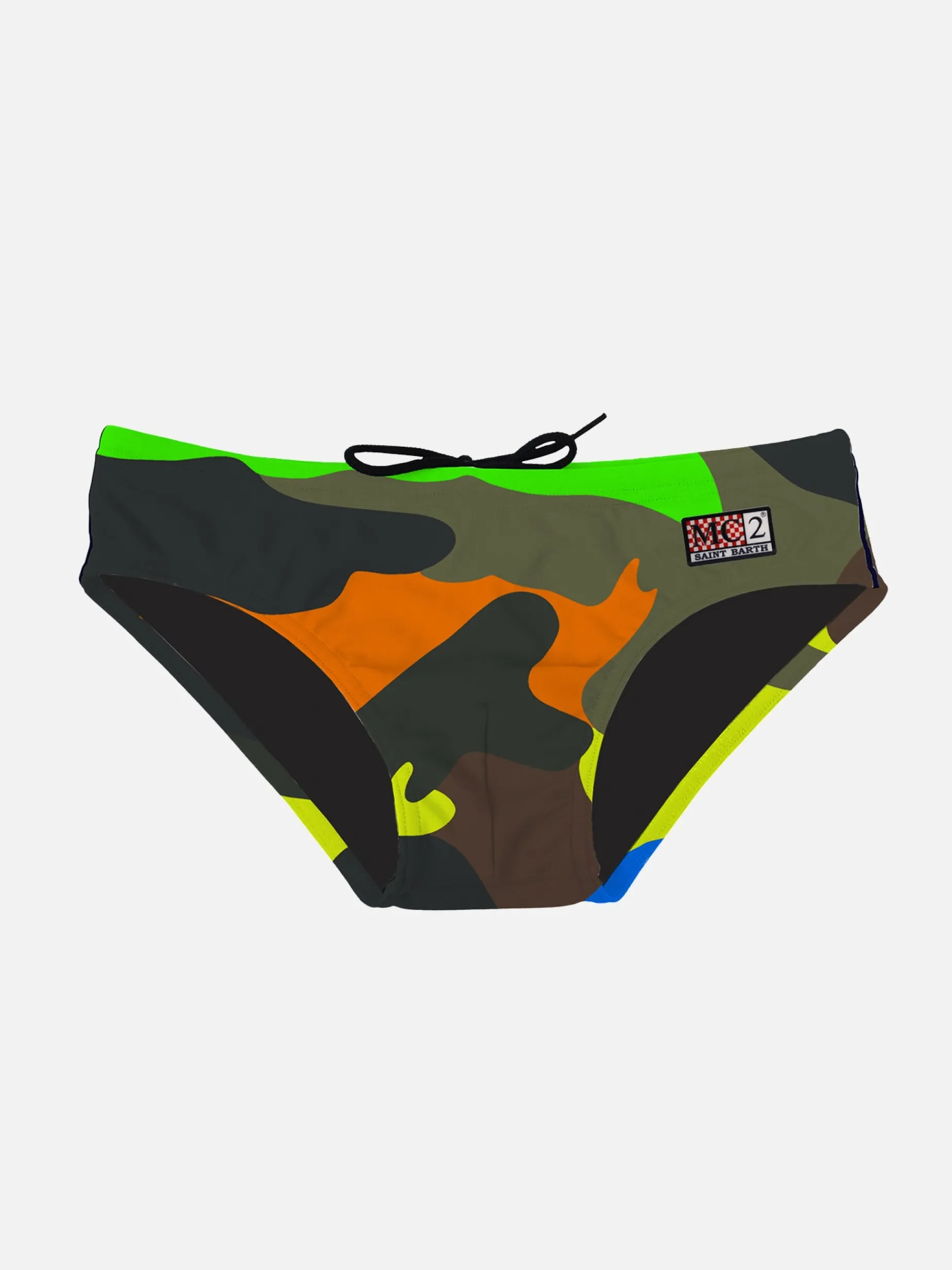 Slip da bagno da bambino con stampa mimetica multicolore