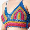 Top all'uncinetto multicolore