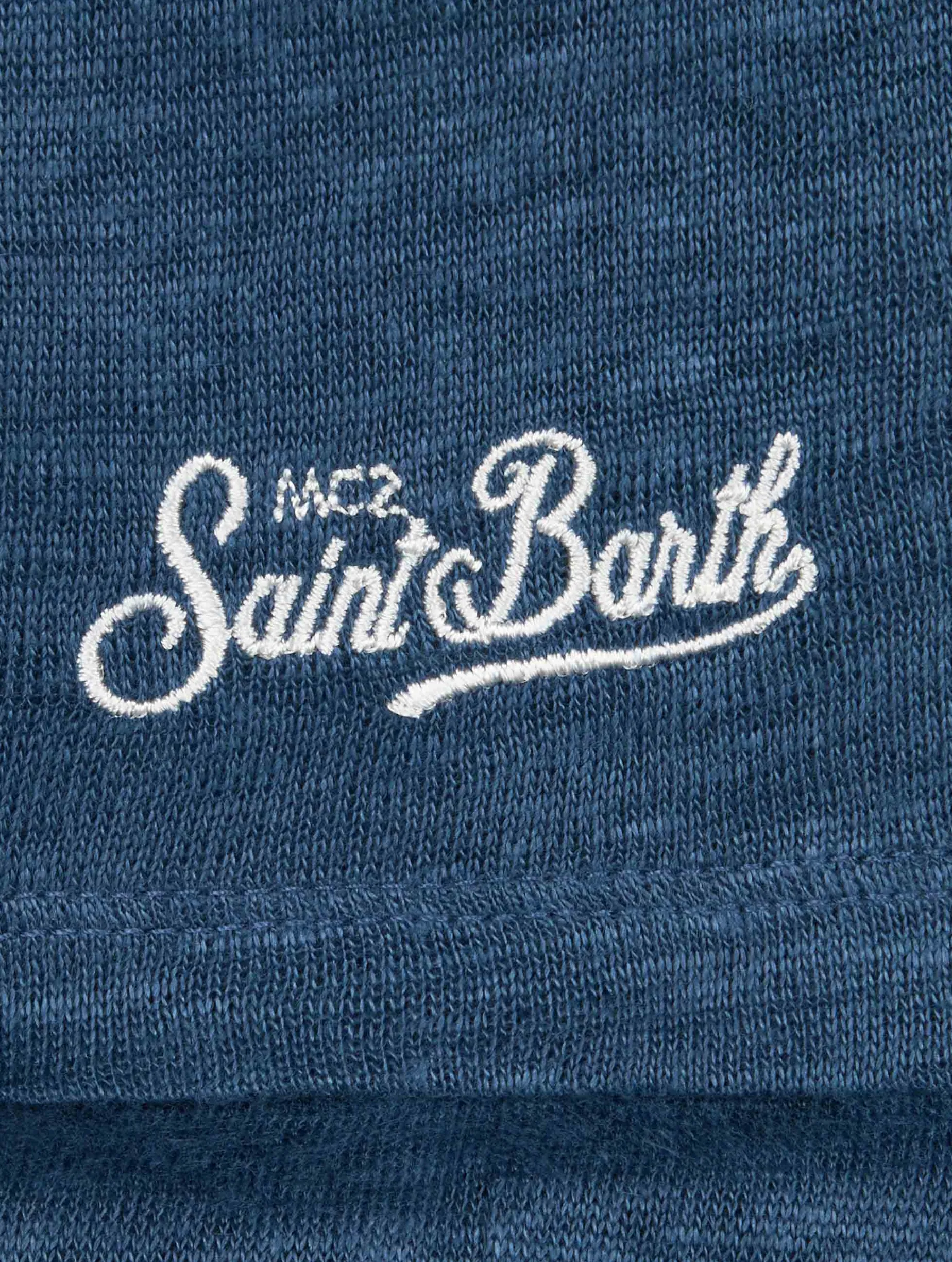 T-shirt da bambino Alex in jersey di lino blu marino