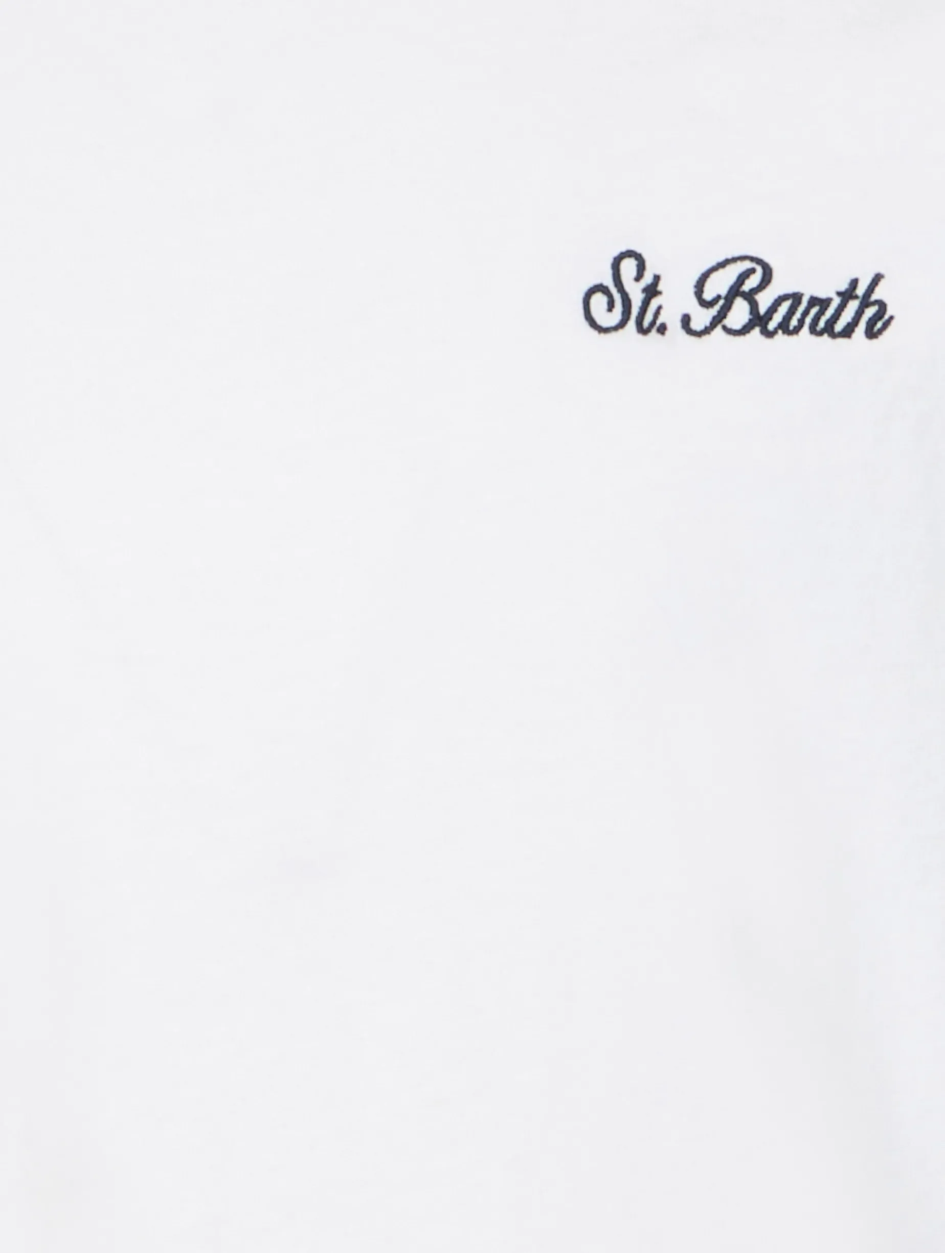 T-shirt da bambino Dover in jersey di cotone bianco con ricamo St. Barth
