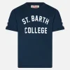 T-shirt da bambino in cotone con scritta St. Barth College