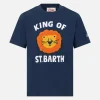 T-shirt da bambino in cotone con patch in spugna King of St. Barth