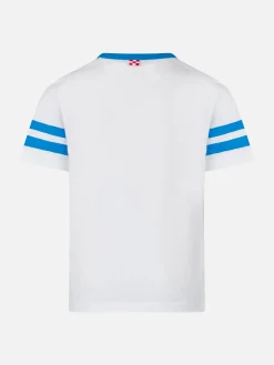 T-shirt da bambino in cotone con scritta St. Barth College