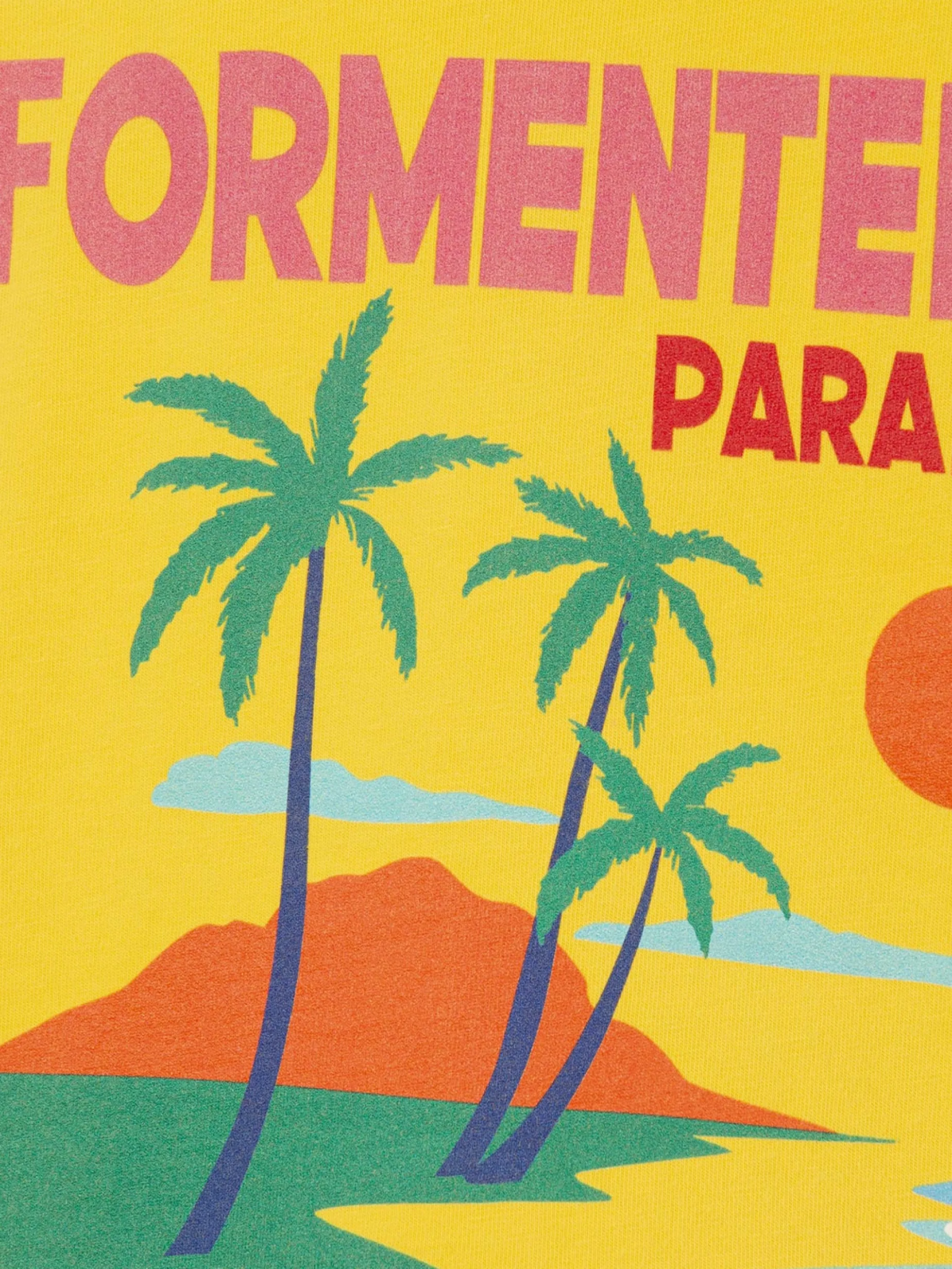 T-shirt da bambino in cotone con stampa di cartoline di Formentera