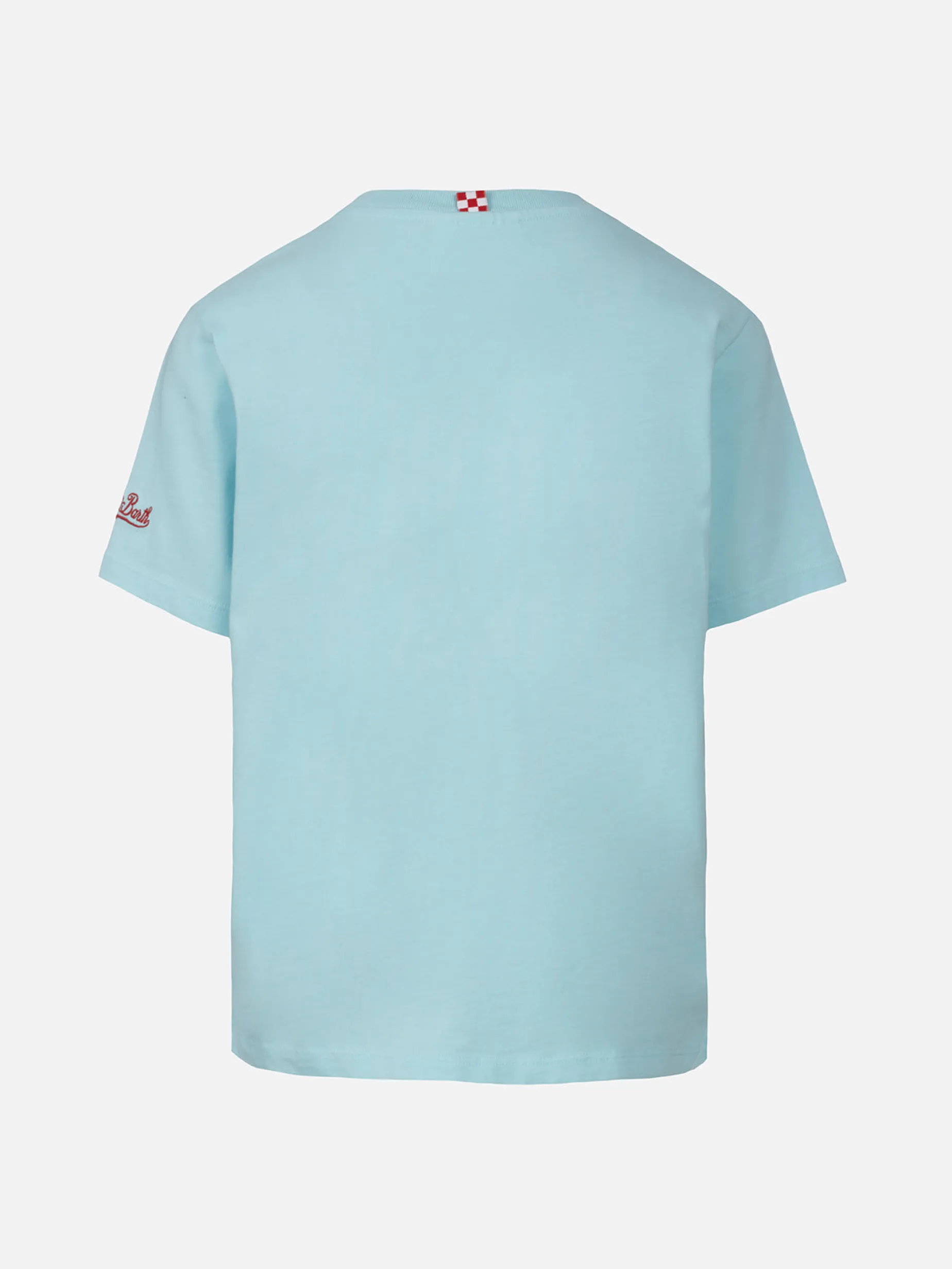 T-shirt da bambino in cotone con stampa Snoopy e ricamo St. Barth is cool | EDIZIONE SPECIALE SNOOPY PEANUTS