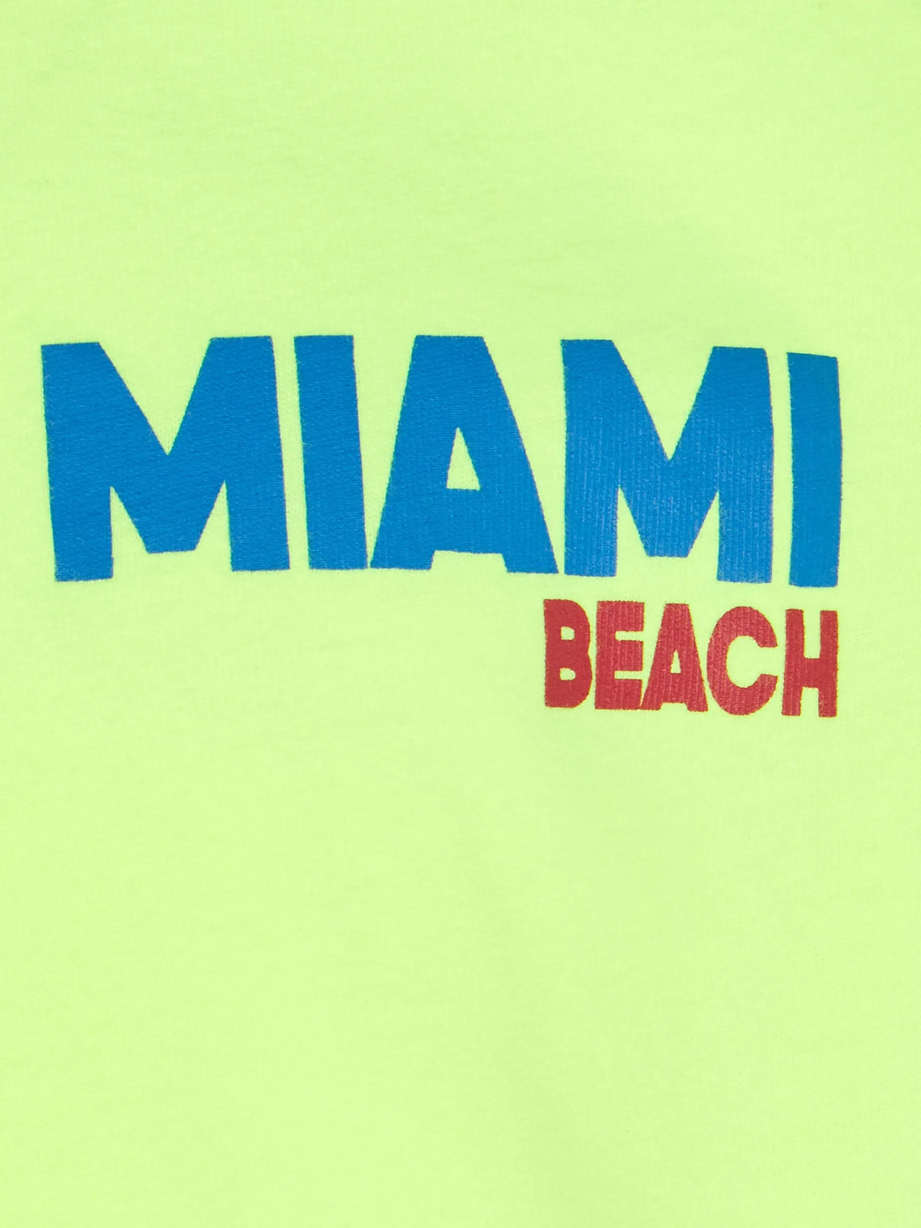 T-shirt da bambino in cotone con stampa cartolina di Miami Beach