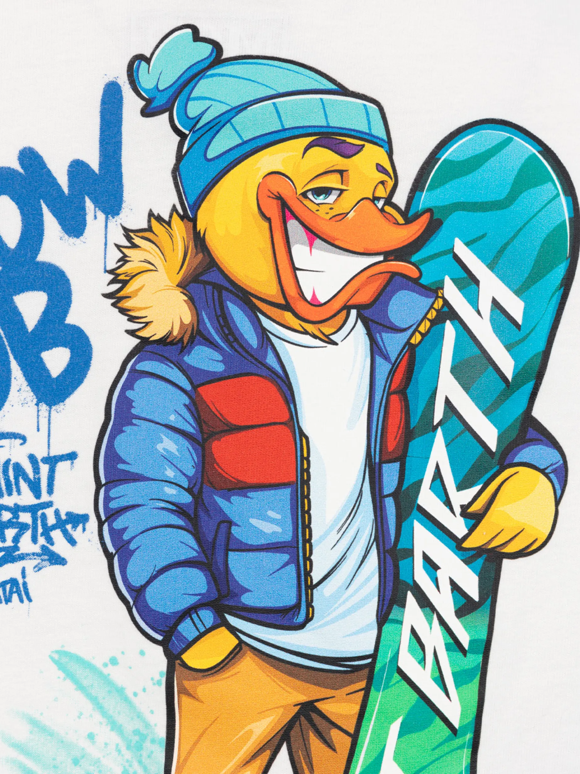 T-shirt da bambino in cotone pesante Luton con stampa Crypto Duck Snow | EDIZIONE SPECIALE CRYPTO PUPPETS