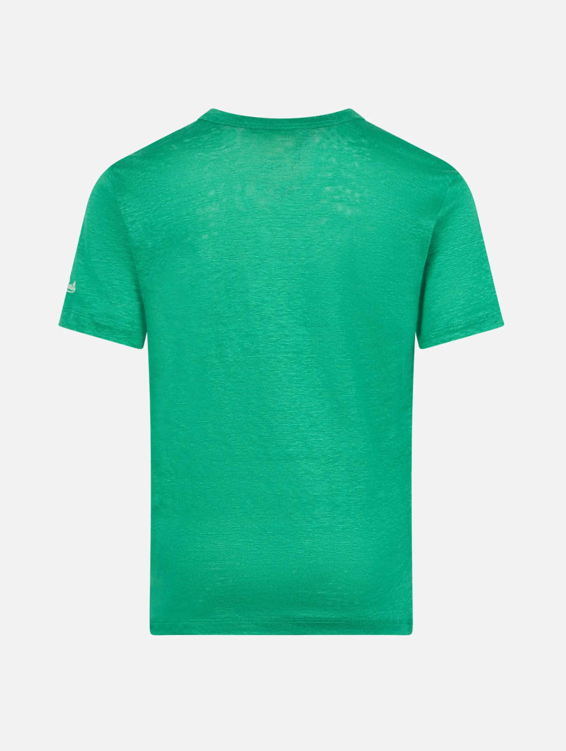 T-shirt da bambino in jersey di lino verde Alex