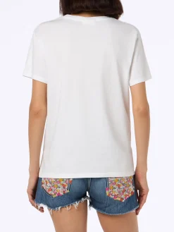 T-shirt da donna girocollo Emilie in jersey di cotone con ricamo Shopping is my Sport