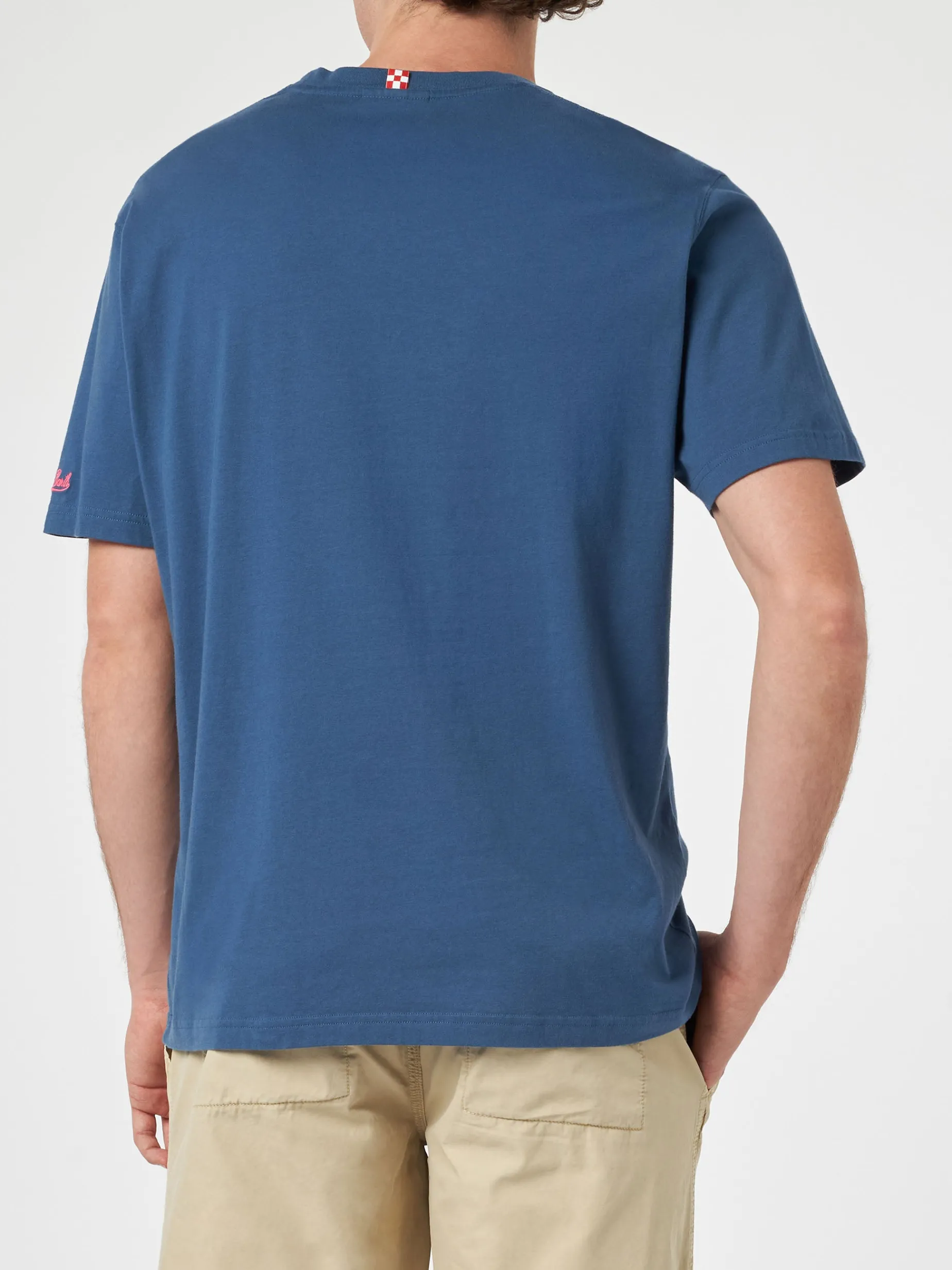 T-shirt da uomo classic fit in jersey di cotone Portofino con ricamo Domani smetto