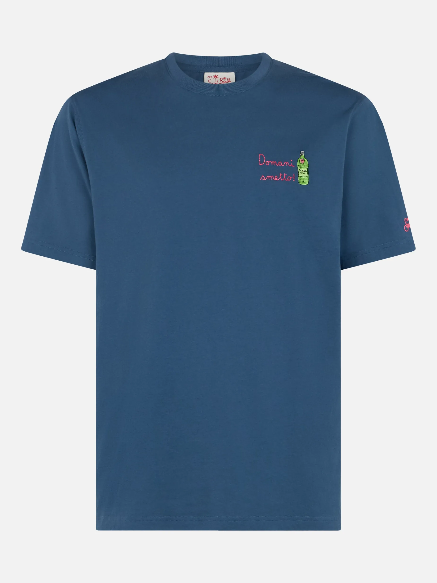 T-shirt da uomo classic fit in jersey di cotone Portofino con ricamo Domani smetto