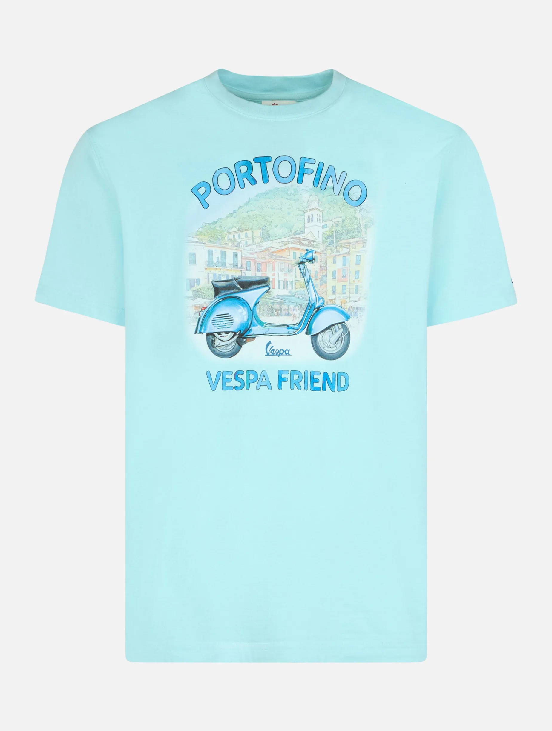 T-shirt da uomo con stampa piazzata Portofino Vespa Friend | EDIZIONE SPECIALE VESPA
