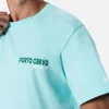 T-shirt da uomo in cotone con stampa piazzata cartolina Porto Cervo Addicted