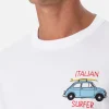 T-shirt da uomo in cotone con stampa piazzata e ricamo Fiat 500 | FIAT 500 EDIZIONE SPECIALE
