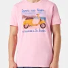 T-shirt da uomo in cotone trattamento vintage con stampa Dammi una Vespa e ti porto a St. Barth | EDIZIONE SPECIALE VESPA®