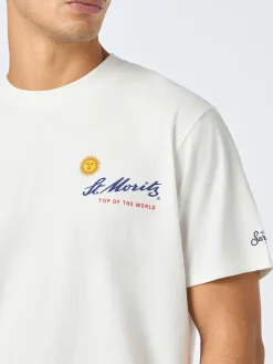 T-shirt da uomo in cotone pesante Arnott con stampa sole St. Moritz | ST. MORITZ TOP OF THE WORLD SPECIAL EDITION