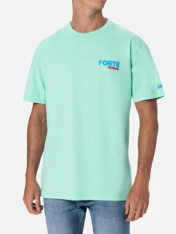 T-shirt da uomo in cotone con stampa piazzata cartolina Forte dei Marmi